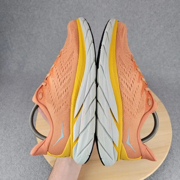 Hoka One One Clifton 8 Womens 9.5 Wide Running Shoes Orange 1121375 Summer Song - Picture 6 of 10